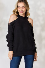 Load image into Gallery viewer, BiBi Cutout Shoulder Long Sleeve Knit Top