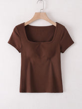 Load image into Gallery viewer, Square Neck Short Sleeve T-Shirt