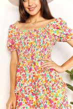 Load image into Gallery viewer, Smocked Sweetheart Neck Flounce Sleeve Mini Dress