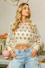 Load image into Gallery viewer, BiBi Dolman Sleeve Flower Crochet Lace Cover Up