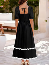 Load image into Gallery viewer, Contrast Square Neck Short Sleeve Dress