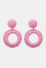 Load image into Gallery viewer, Round Shape Raffia Grass Dangle Earrings