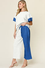 Load image into Gallery viewer, Double Take Full Size Texture Contrast T-Shirt and Wide Leg Pants Set