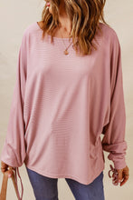Load image into Gallery viewer, Ribbed Drawstring Dolman Sleeve Top