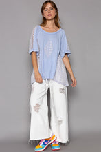 Load image into Gallery viewer, POL Short Sleeve Lace Crochet Panel Top