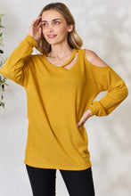 Load image into Gallery viewer, BiBi Cutout Long Sleeve Waffle Knit Top