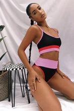 Load image into Gallery viewer, Color Block Spaghetti Strap Two-Piece Swim Set