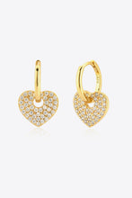 Load image into Gallery viewer, Zircon Heart Drop Huggie Earrings