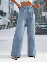 Load image into Gallery viewer, Wide Leg Jeans with Pockets