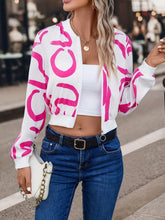 Load image into Gallery viewer, Printed Zip Up Cropped Jacket