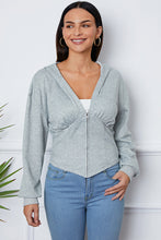 Load image into Gallery viewer, Ruched Half Zip Hooded Jacket