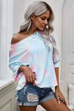 Load image into Gallery viewer, Tie-Dye Boat Neck Batwing Sleeve Tee