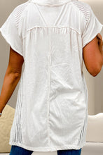 Load image into Gallery viewer, Openwork Round Neck Cap Sleeve Blouse