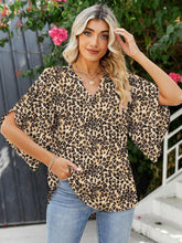Load image into Gallery viewer, Printed Notched Half Sleeve Blouse