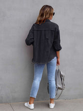 Load image into Gallery viewer, Distressed Drop Shoulder Denim Jacket