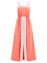 Load image into Gallery viewer, Slit Lace Detail Spaghetti Strap Dress