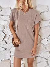 Load image into Gallery viewer, Round Neck Short Sleeve Mini Dress