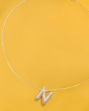 Load image into Gallery viewer, INITIAL PAVE RHINESTONE BUBBLE BALLOON
NECKLACE