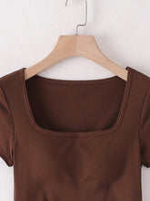 Load image into Gallery viewer, Square Neck Short Sleeve T-Shirt