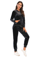 Load image into Gallery viewer, Zip-Up Hooded Jacket and Pants Set