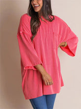 Load image into Gallery viewer, Mock Neck Dropped Shoulder T-Shirt