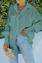 Load image into Gallery viewer, Pocketed Button Up Lantern Sleeve Shirt