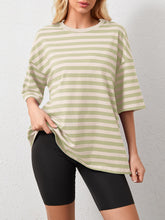 Load image into Gallery viewer, Striped Round Neck Half Sleeve T-Shirt