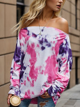 Load image into Gallery viewer, Tie-Dye Off-Shoulder Long Sleeve Blouse
