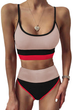 Load image into Gallery viewer, Color Block Spaghetti Strap Two-Piece Swim Set
