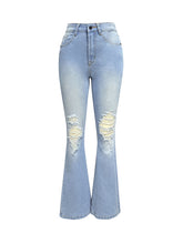 Load image into Gallery viewer, Distressed Bootcut Jeans with Pockets