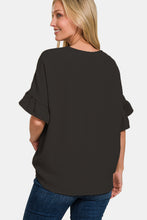 Load image into Gallery viewer, Zenana V-Neck Flutter Sleeve Top