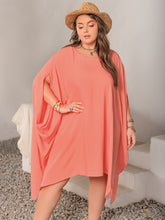 Load image into Gallery viewer, Plus Size Round Neck Batwing Sleeve Mini Dress