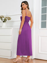 Load image into Gallery viewer, Slit Lace Detail Spaghetti Strap Dress