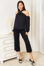 Load image into Gallery viewer, Grecian Cold Shoulder Long Sleeve Blouse