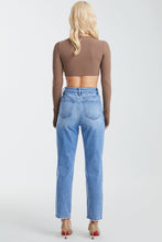 Load image into Gallery viewer, BAYEAS High Waist Distressed Cat's Whiskers Washed Straight Jeans