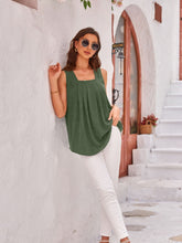 Load image into Gallery viewer, Ruched Square Neck Tank