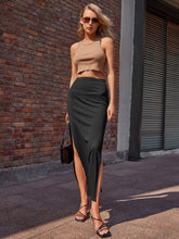 Load image into Gallery viewer, Split High Waist Skirt