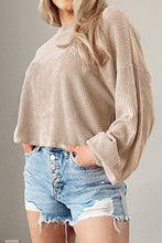 Load image into Gallery viewer, Round Neck Drop Shoulder Long Sleeve Top