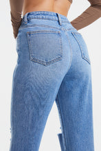 Load image into Gallery viewer, BAYEAS High Waist Distressed Cat's Whiskers Washed Straight Jeans