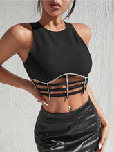 Load image into Gallery viewer, Rhinestone Decor Crop Top