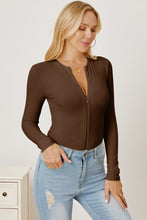 Load image into Gallery viewer, Zip Up Long Sleeve Bodysuit
