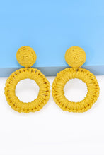 Load image into Gallery viewer, Round Shape Raffia Grass Dangle Earrings