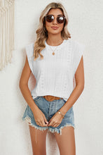 Load image into Gallery viewer, Eyelet Round Neck Tank