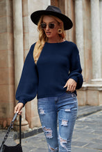Load image into Gallery viewer, Round Neck Lantern Sleeve Sweater