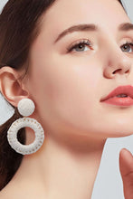 Load image into Gallery viewer, Round Shape Raffia Grass Dangle Earrings