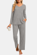 Load image into Gallery viewer, Long Sleeve Top and Pants Lounge Set