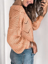 Load image into Gallery viewer, Openwork Round Neck Sweater
