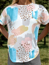 Load image into Gallery viewer, Color Block Round Neck Short Sleeve T-Shirt