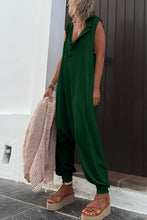 Load image into Gallery viewer, Full Size Half Button Sleeveless Jumpsuit