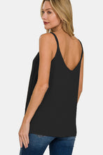 Load image into Gallery viewer, Zenana Woven Double Spaghetti Strap V-Neck Cami